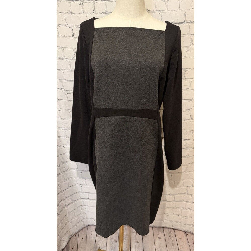 Narciso Rodriguez for Design Nation Women Black/gray Color Block Dress  Large